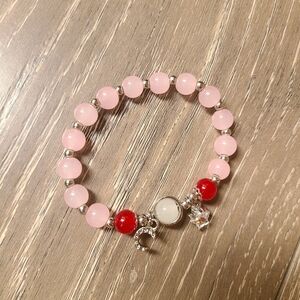 🆕️Moon and Stars Elegant Pink and Red Beaded Bracelet
